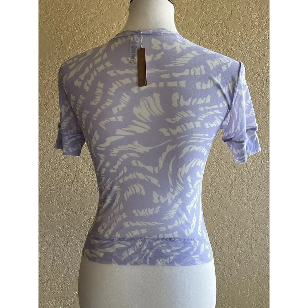 SKIMS Women's  Summer Mesh Short Sleeve Top Size 2X Lilac Swirl - Picture 2 of 7